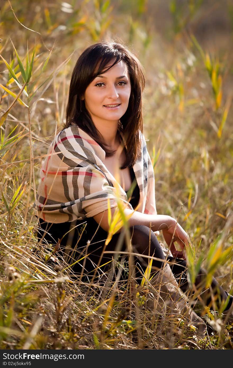 Portrait of a beautiful woman, outdoor portrait