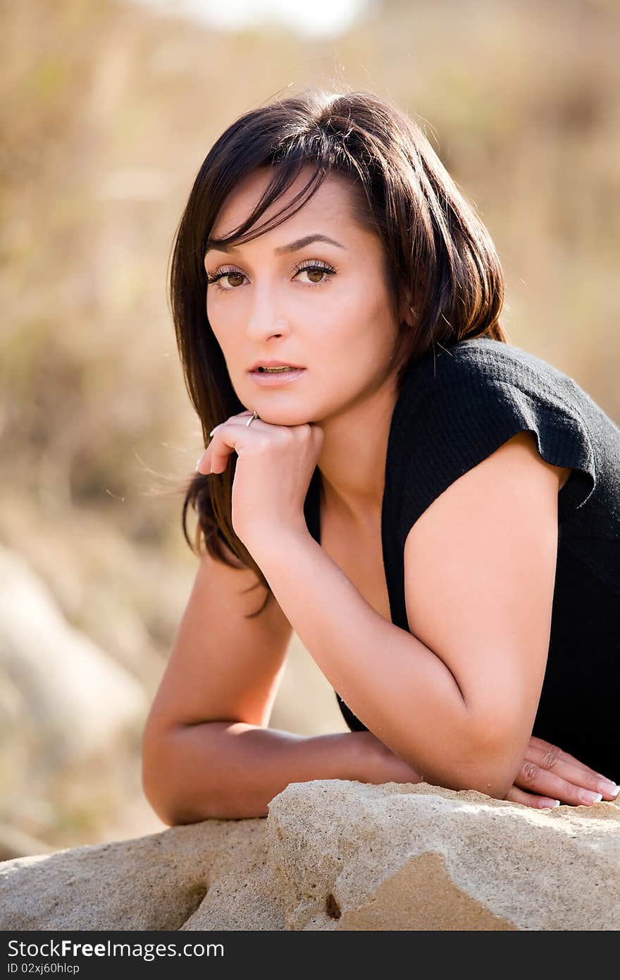 Portrait of a beautiful woman, outdoor portrait