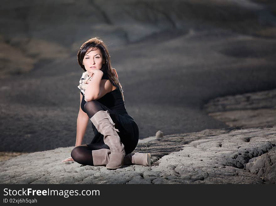 Portrait of a beautiful woman, outdoor portrait