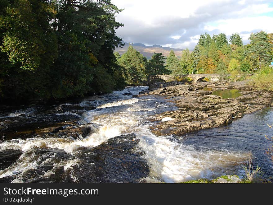 View Along Dochart Falls