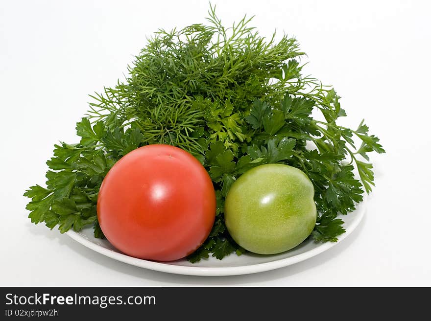 Tomatos And Fresh Herbs