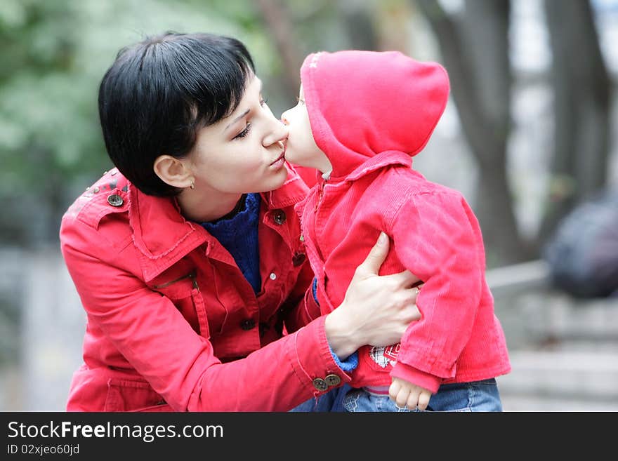 Loving mother and daughter ourdoors