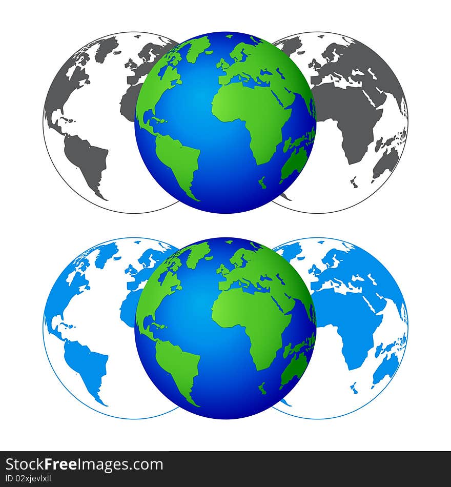 Globe. Design elements. All elements are easily edited.  Vector illustration. Globe. Design elements. All elements are easily edited.  Vector illustration.