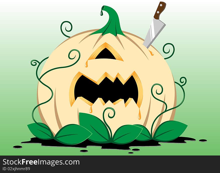 Illustration of the pumpkin with a carved mouth and one eye, which is prepared for the holiday Halloween. Illustration of the pumpkin with a carved mouth and one eye, which is prepared for the holiday Halloween