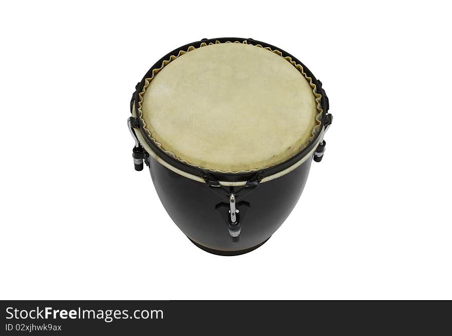 The image of ethnic african drum under the white background