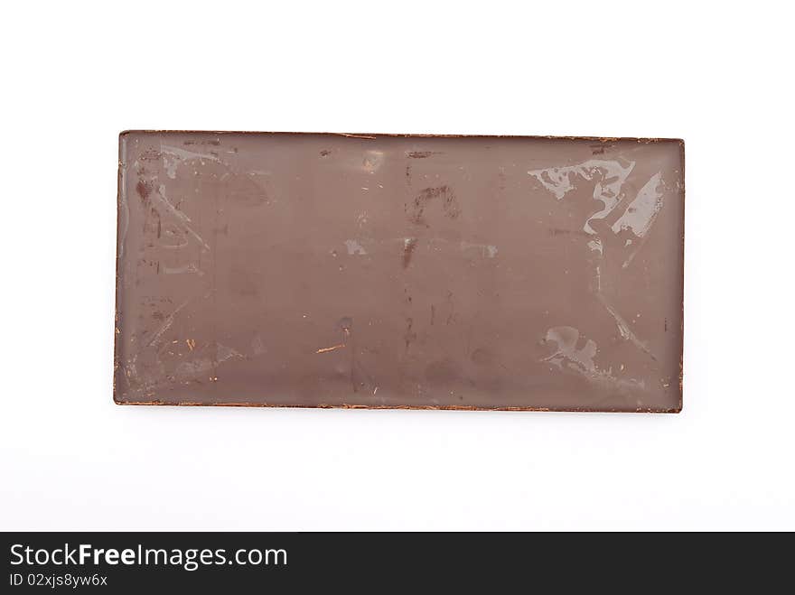 Dark chocolate on white background