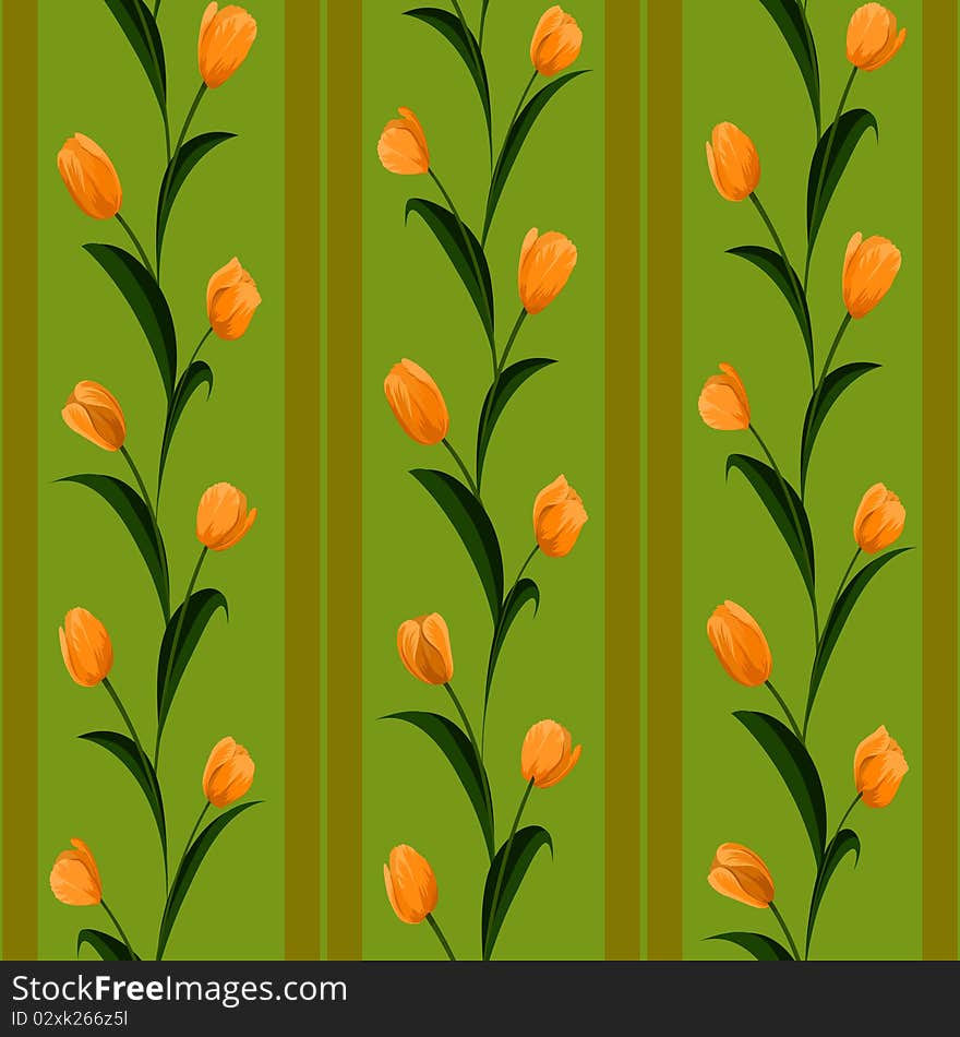 Tulip vertical line seamless background. Tulip vertical line seamless background