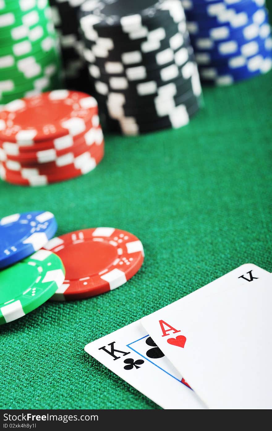 Man sitting at the gambing table and playing cards. Man sitting at the gambing table and playing cards