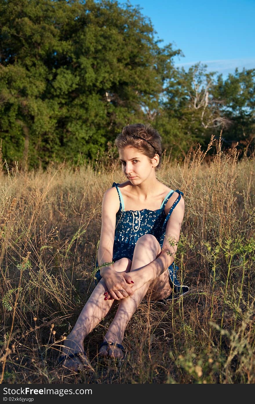 Young girl on the grass