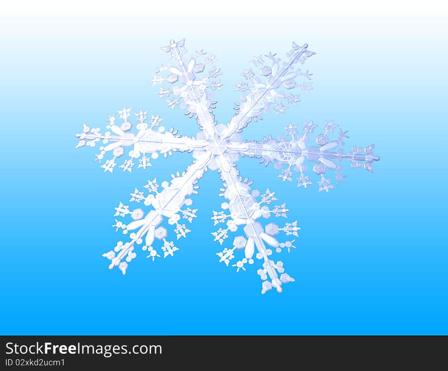 3D-modelled snowflake related to notions such as winter, purity and christmas