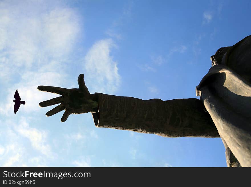 Monument Trying To Catch A Bird