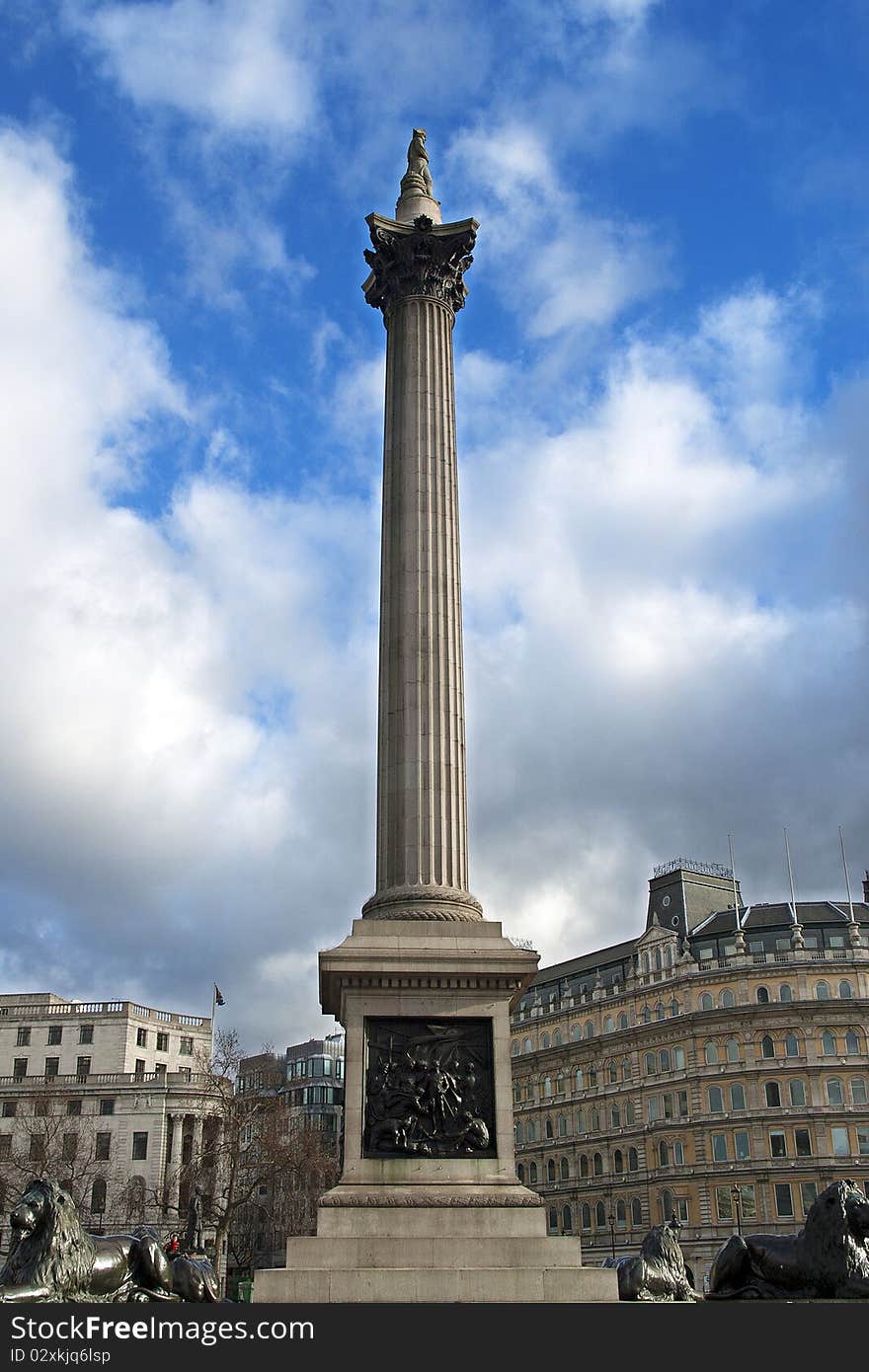 Nelson’s Column in the centre of Trafalgar Square, London. Nelson’s Column in the centre of Trafalgar Square, London