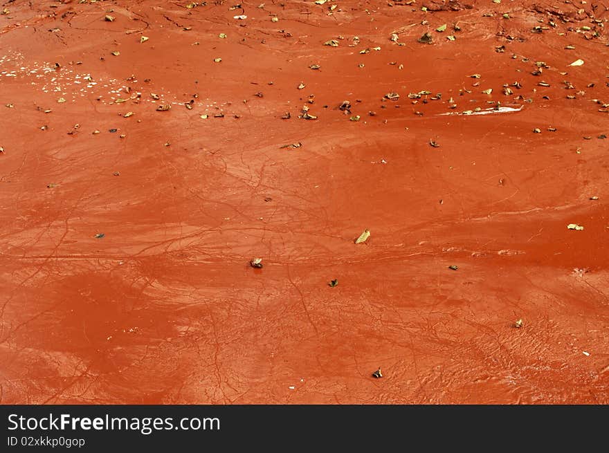 Dangerous alkaline red mud. Dangerous alkaline red mud.