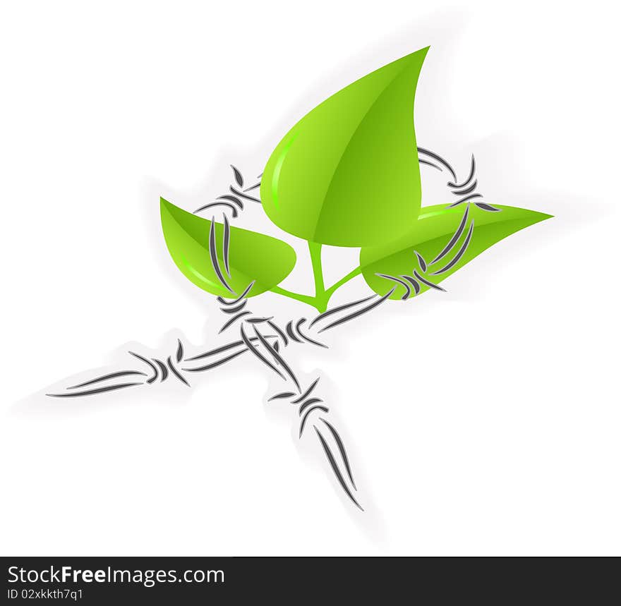 Save nature illustration isolated over white