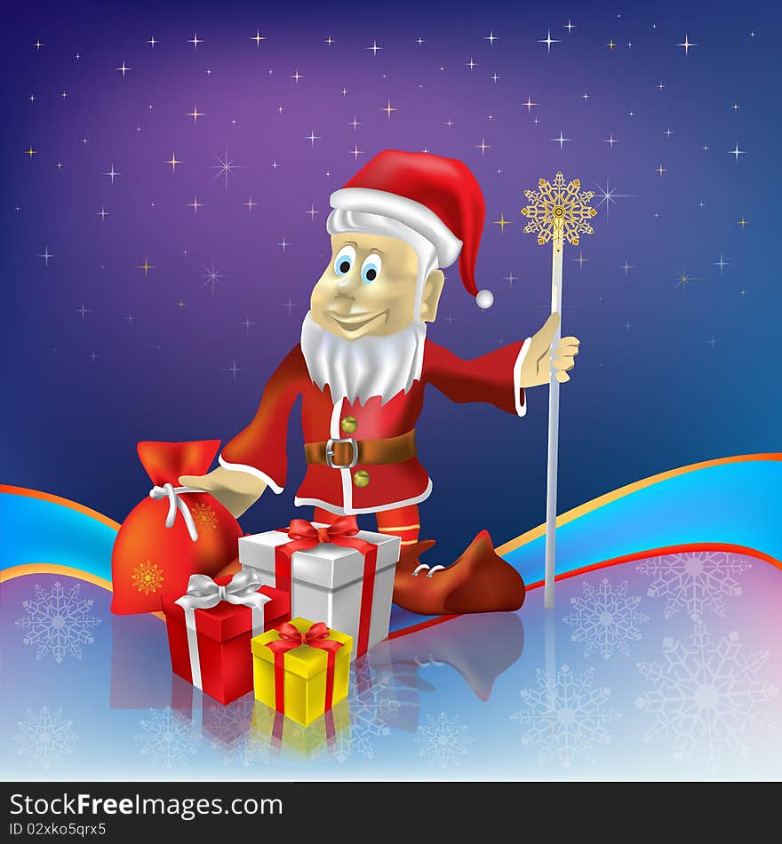 Santa Claus With Christmas Gifts