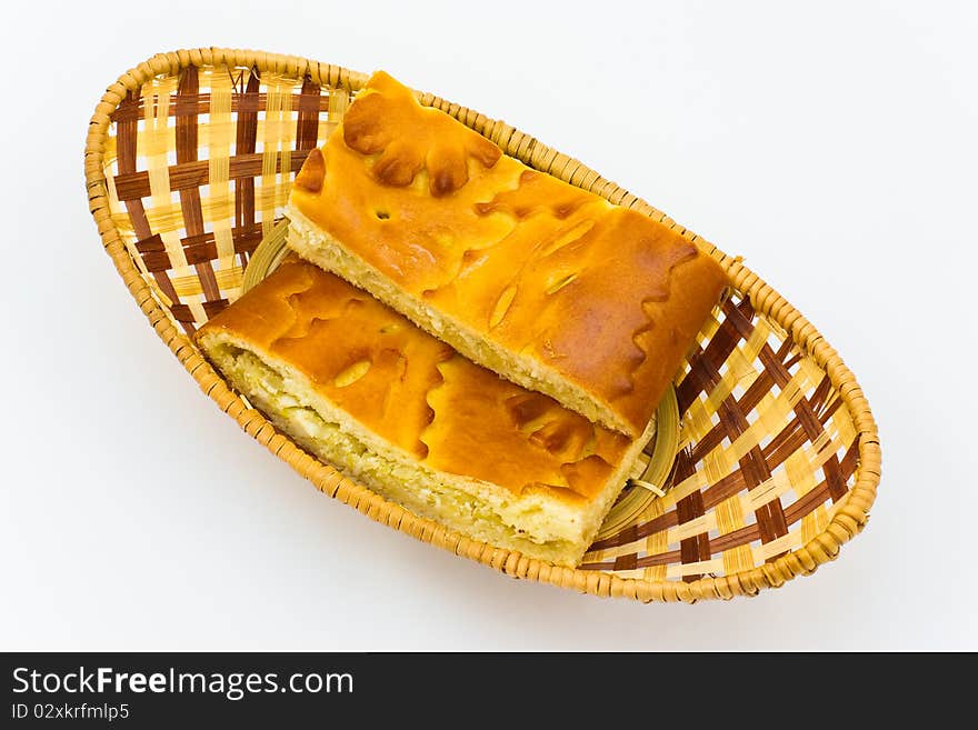 Pie with cabbage Basket.