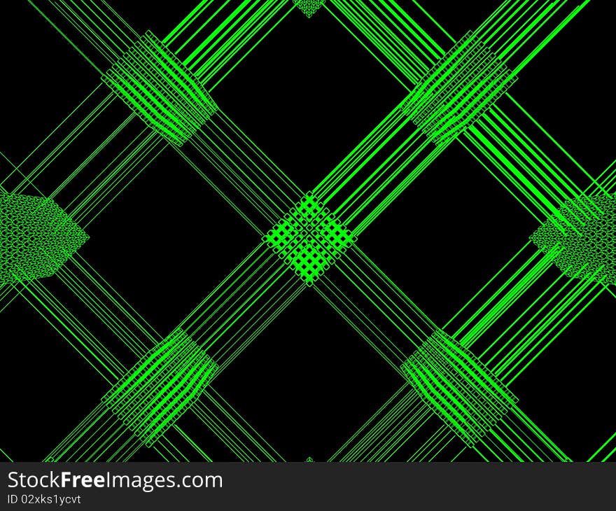 3D-modeled interlinked sets of cubes representing notions such as internet, network, database, or computer systems