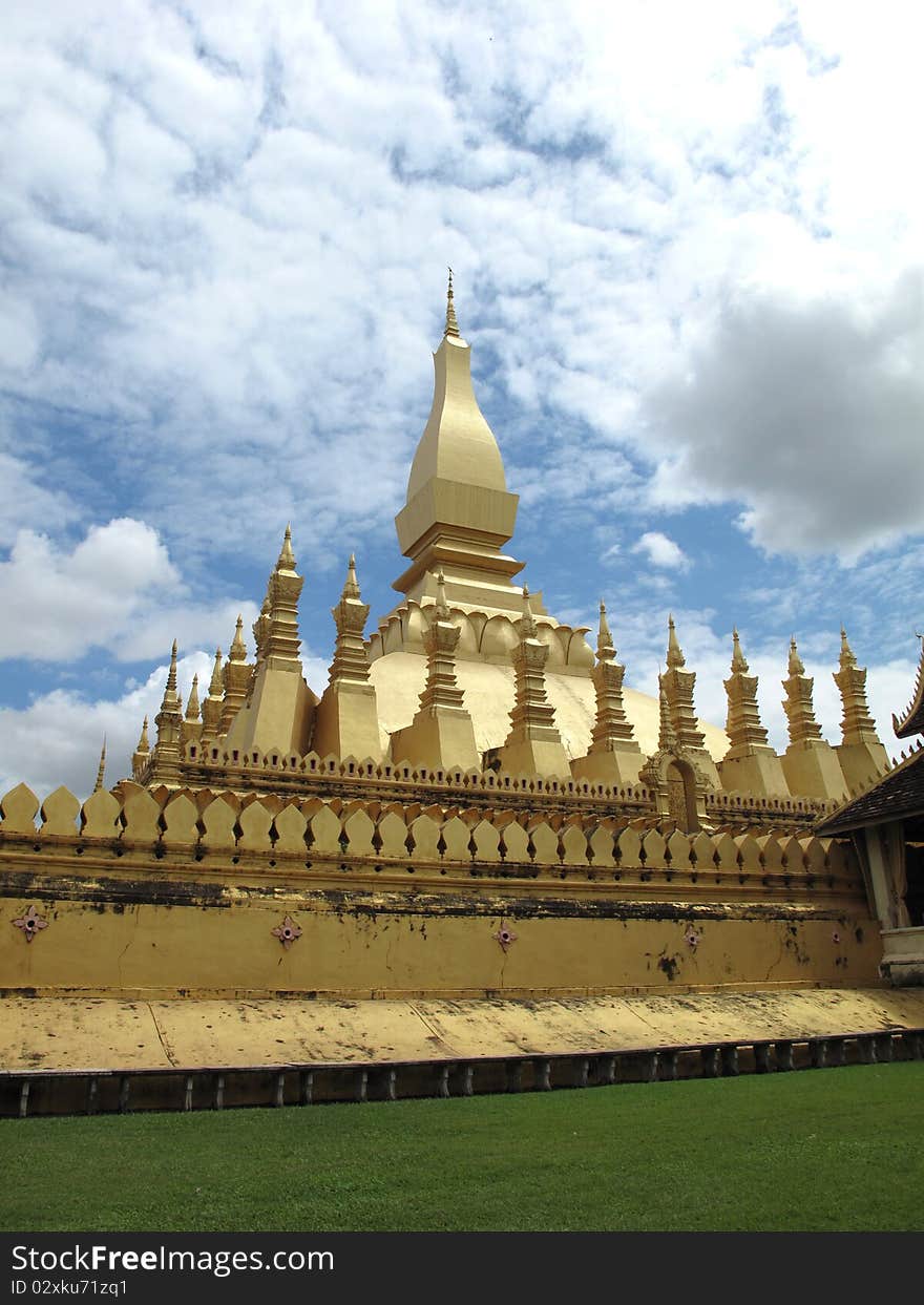 Pagoda And Temple At Vientiane In Laos