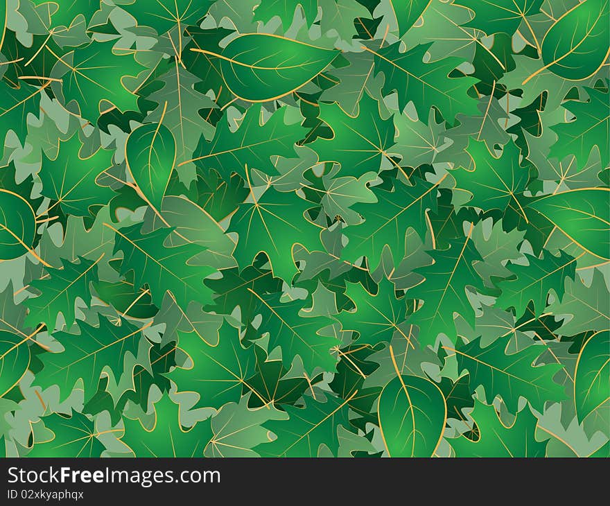 Green leaves seamless background