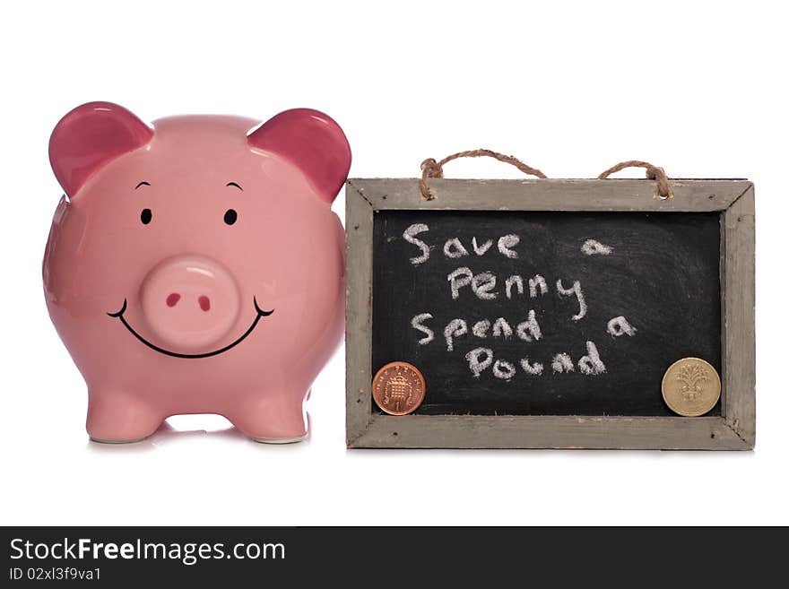 Piggybank with chalkboard studio cutout. Piggybank with chalkboard studio cutout