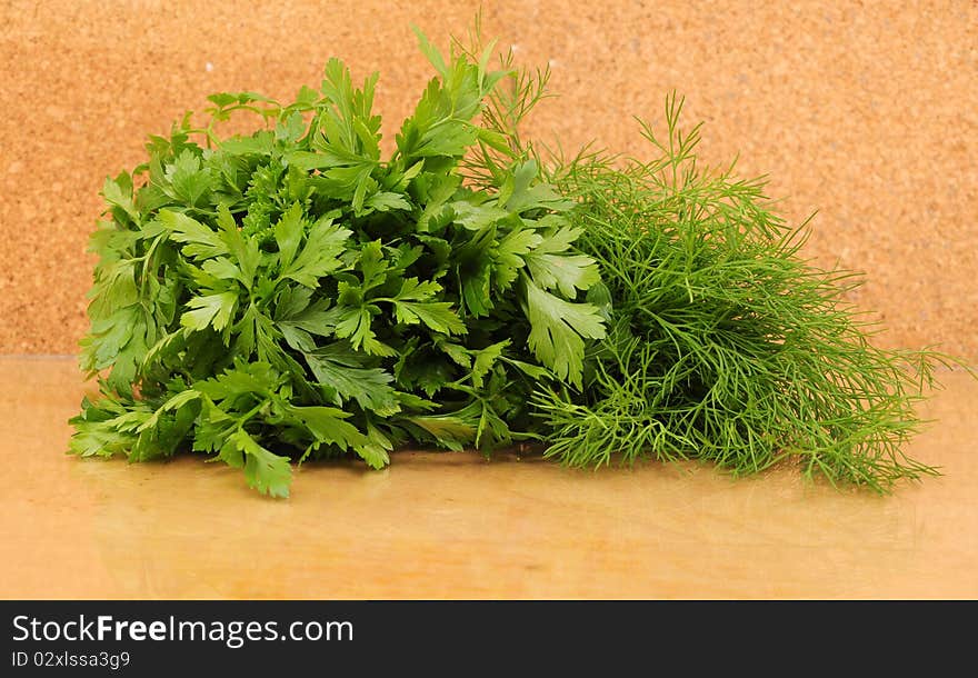 Parsley and celery