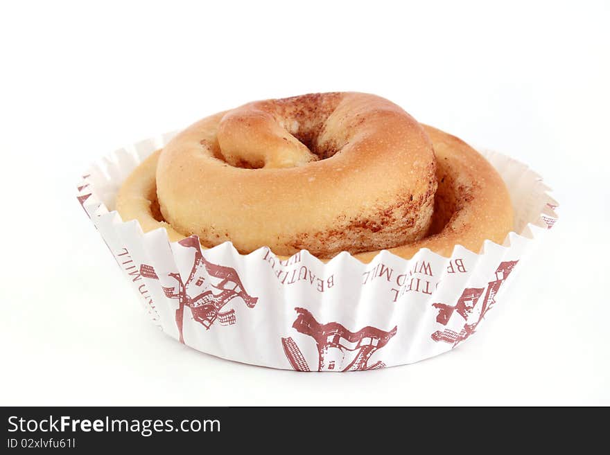 Front View one Bread on a white background