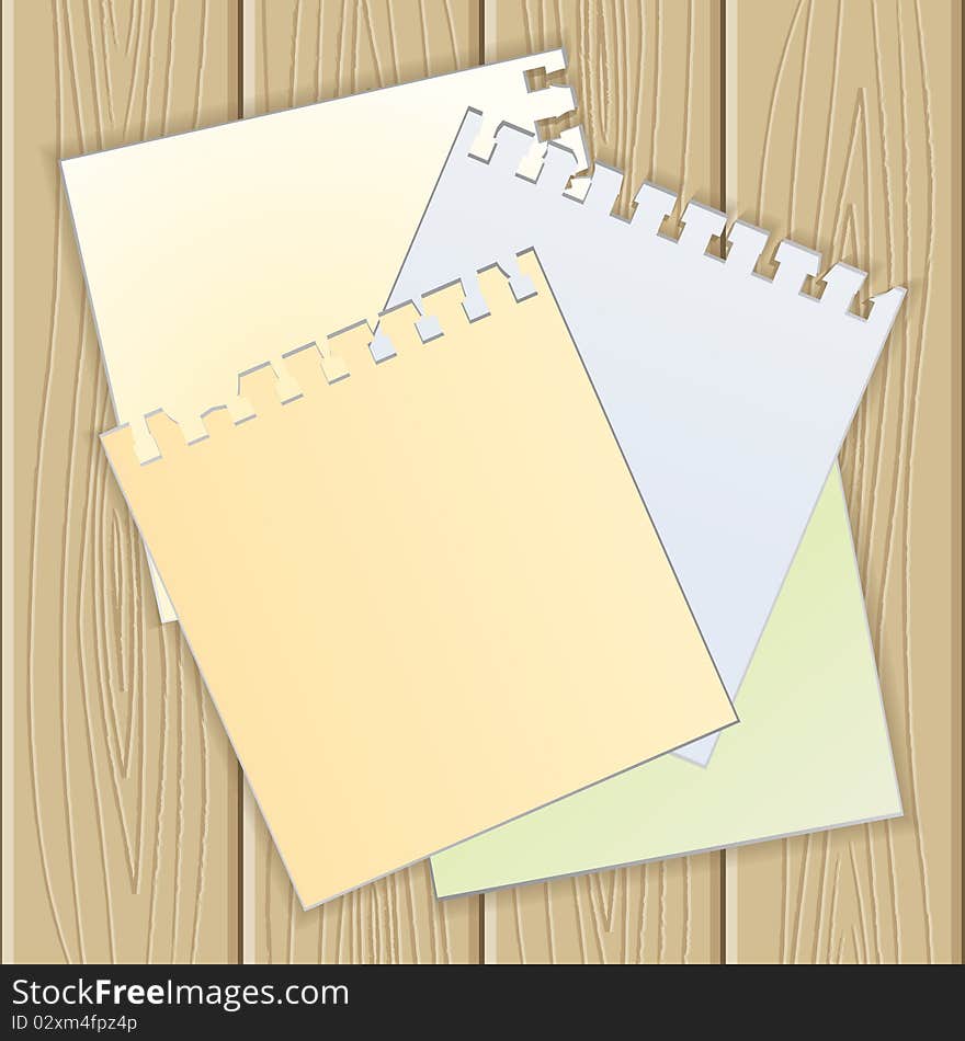 Empty paper on wooden structure. Vector illustration. Empty paper on wooden structure. Vector illustration