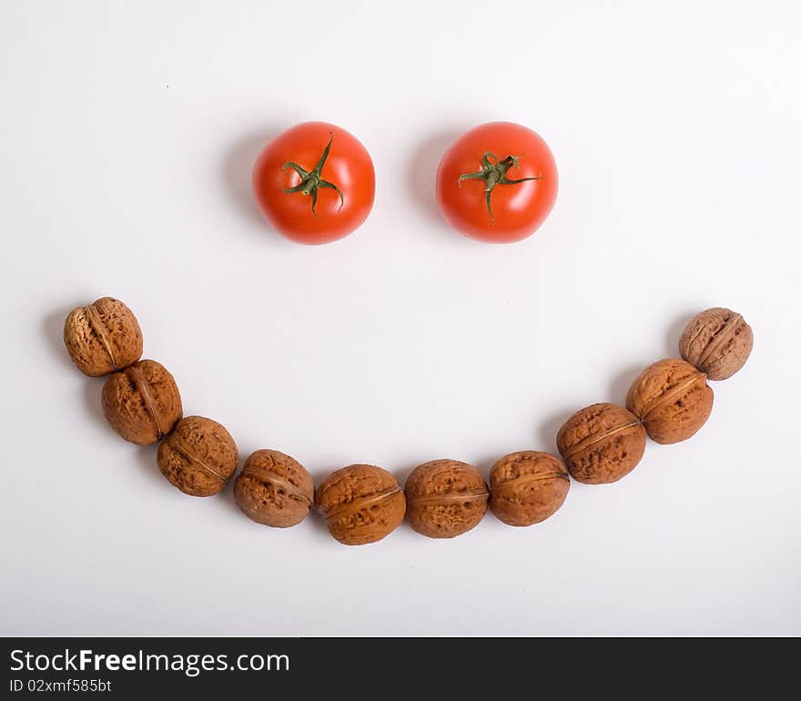 Tomatoes And Walnuts Smiley Face