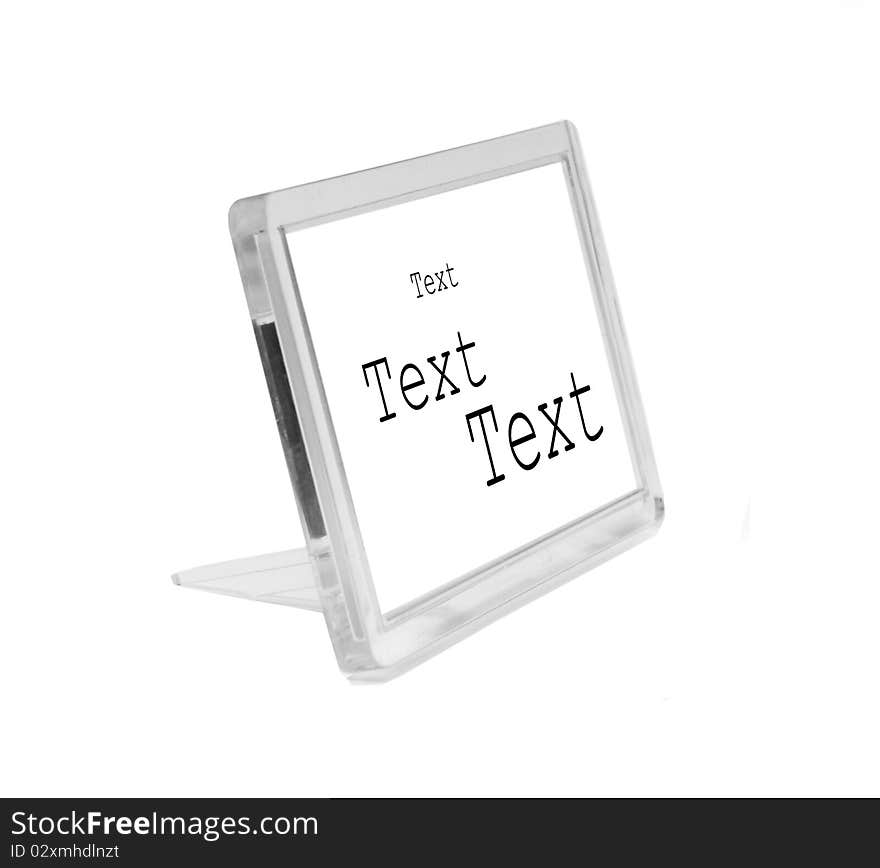 Plastic frame with space for your text or image