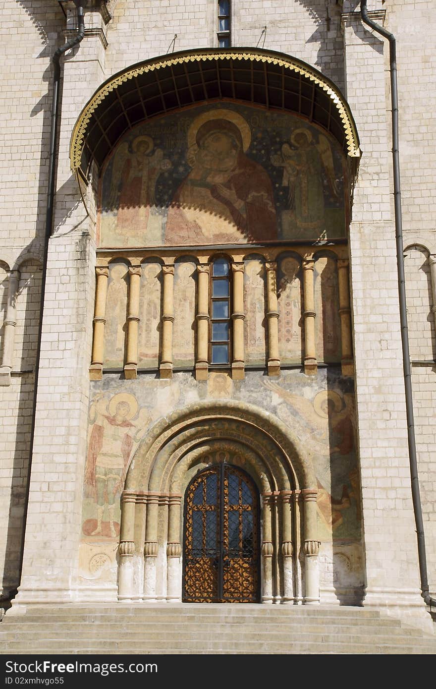 Close up of Orthodox Chatedral in Kremlin, Moscow