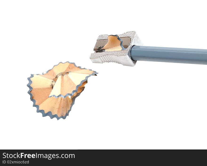 Sharpened pencil and wood shavings