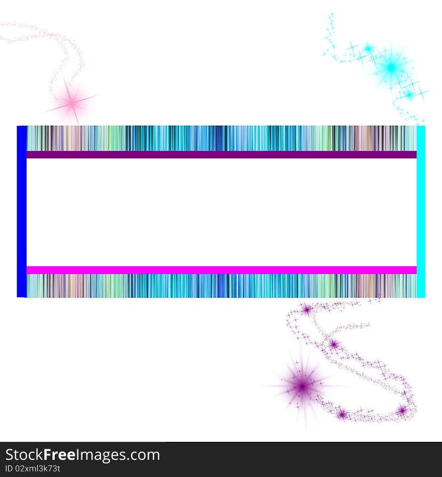 A big frame bordered by a multicolor rainbow lines pattern. A big frame bordered by a multicolor rainbow lines pattern