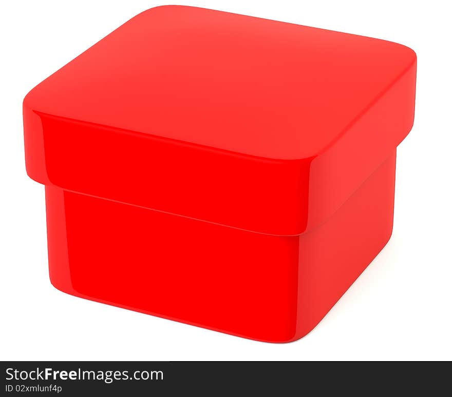 Red blank box isolated on white background