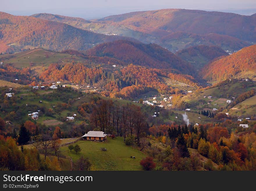 Autumn landscape in mountains