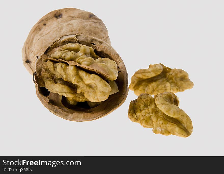 Circassian walnuts isolated on white background. Circassian walnuts isolated on white background