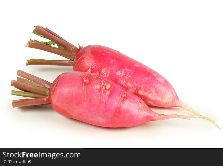 Red radish. Isolated over white background