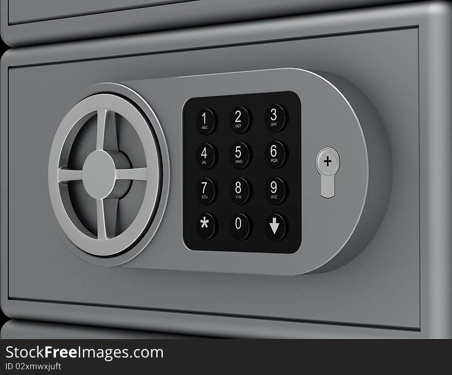 Bank the safe a cell for storage of values isolated on a white background