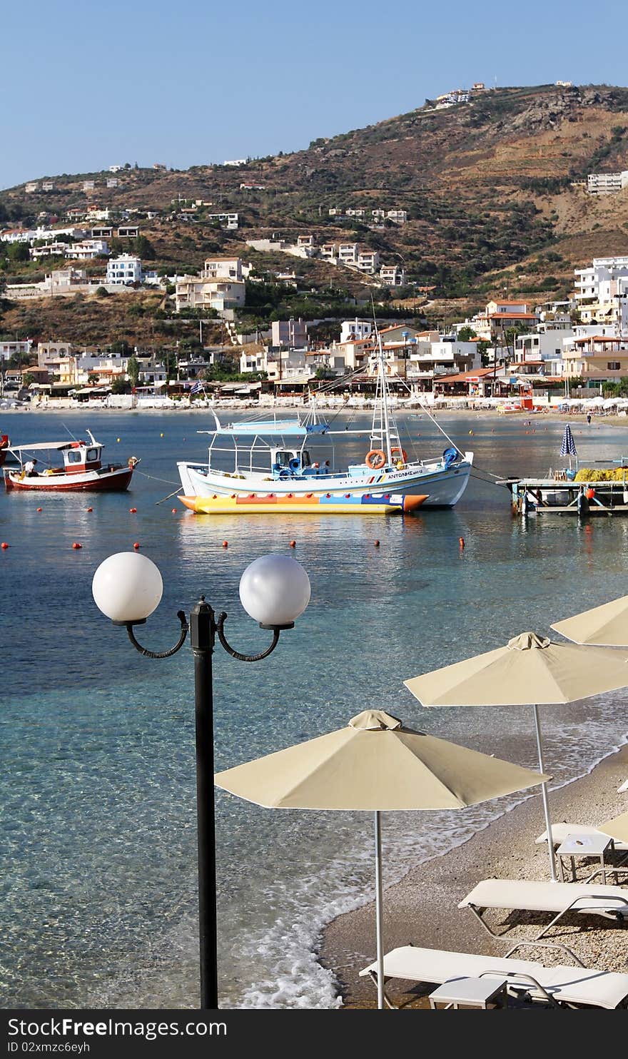 Small wooden fishing boats in the island of Crete. Small wooden fishing boats in the island of Crete