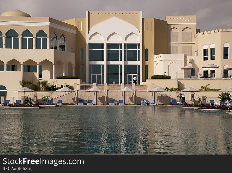 Hotel pools in the luxury arabic hotel