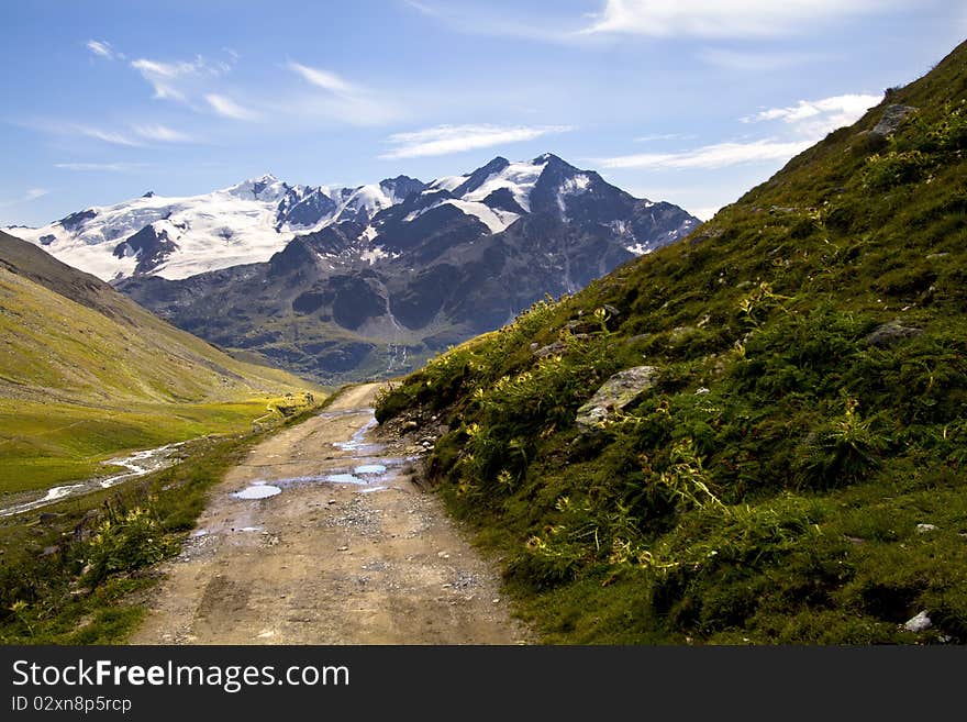 Mountain trail in Alta Valtellina. Mountain trail in Alta Valtellina