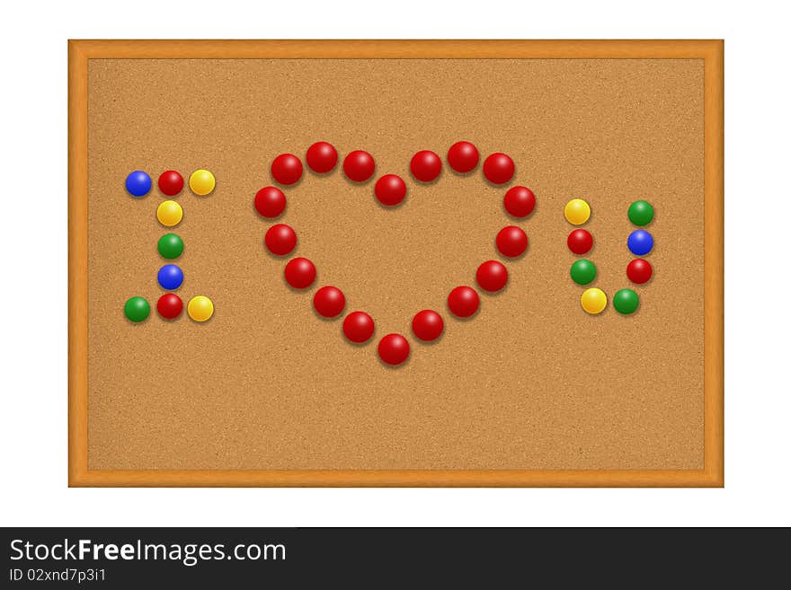 Many Red Pushpins In I Love You