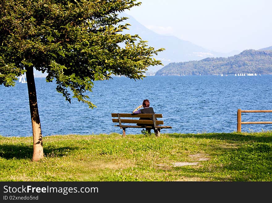 Woman On Bench