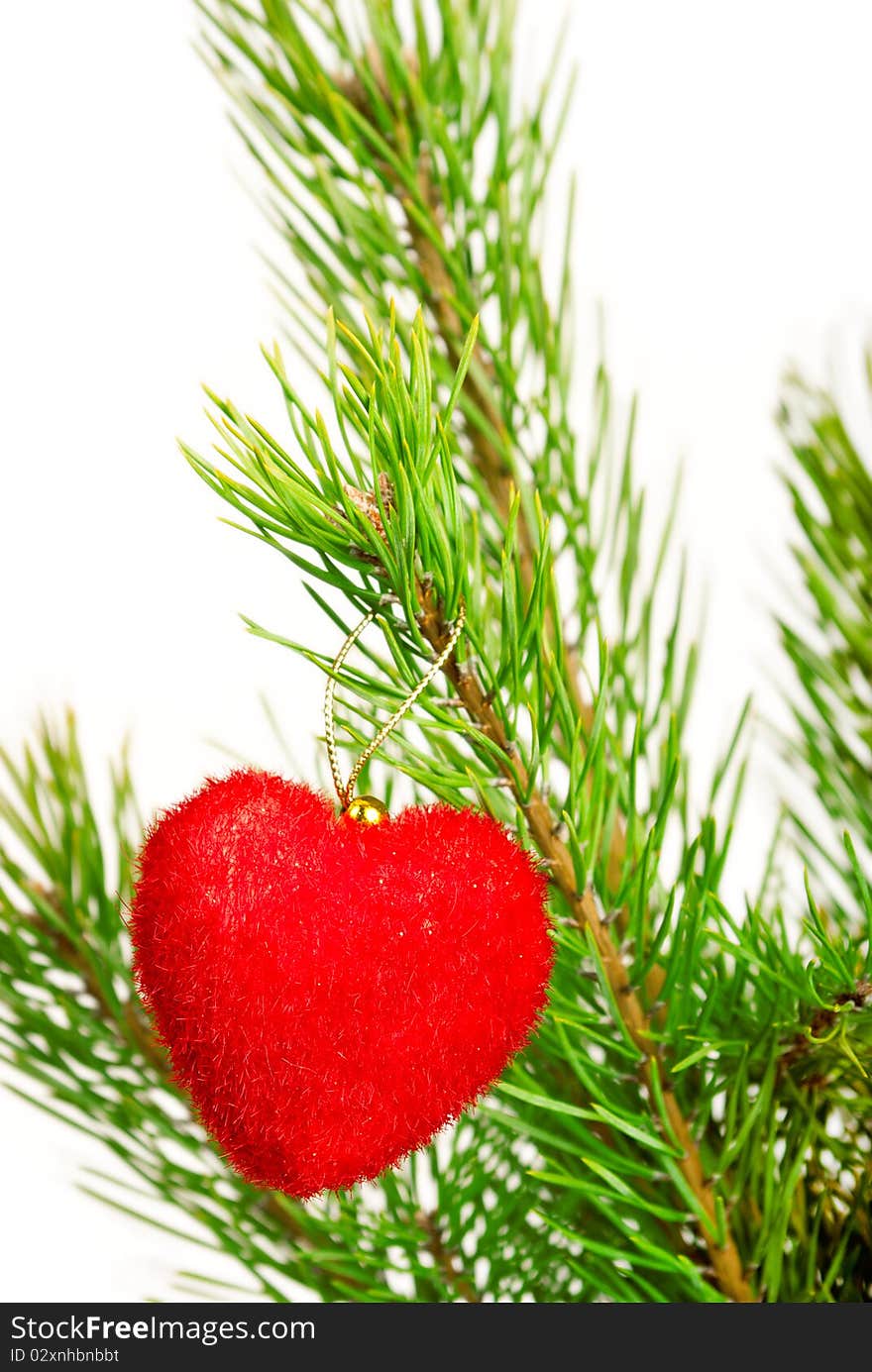 Red heart - christmas ornament