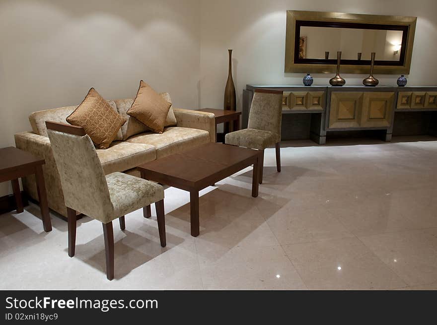 Stylish furniture in the luxury arabic hotel. Stylish furniture in the luxury arabic hotel