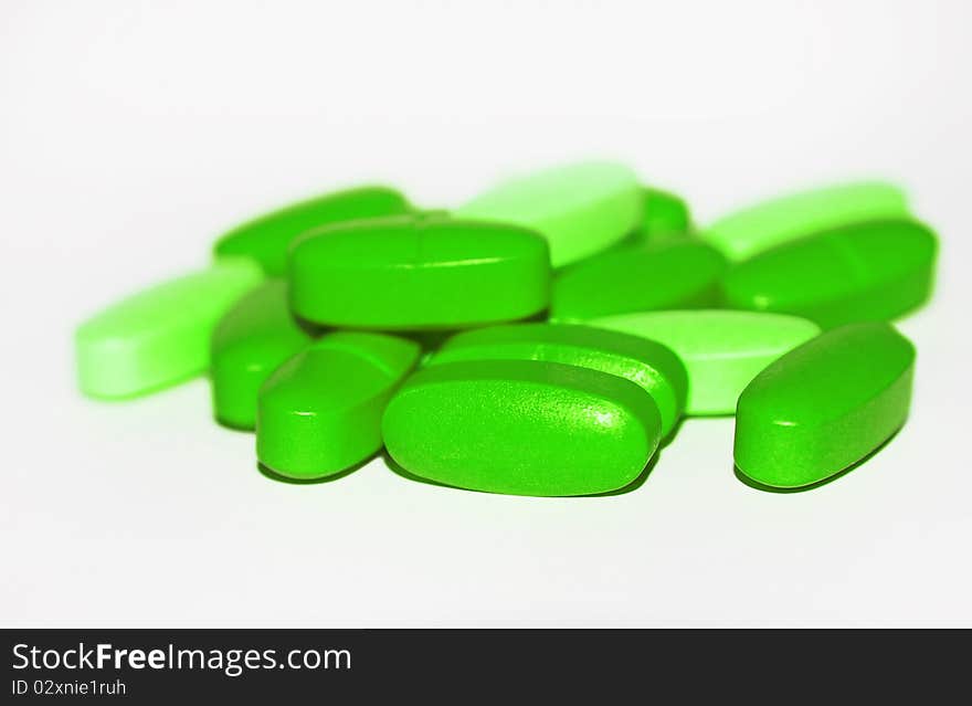 Pills isolated on white background