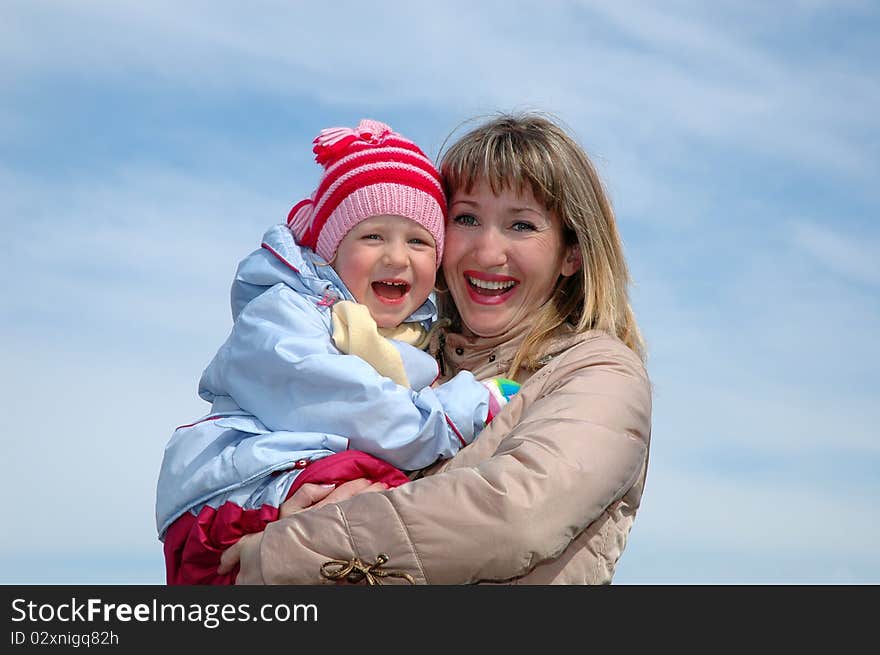 Happy family. Mother and the child. Happy family. Mother and the child