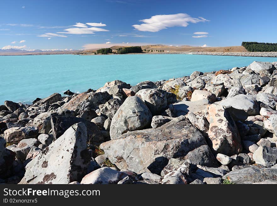 Lake Pukaki at south island, New Zealand. Lake Pukaki at south island, New Zealand