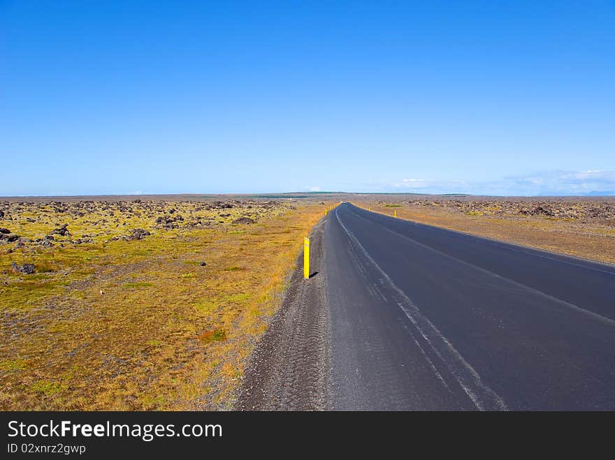 Arctic, Asphalt, Blue, Sky, Circle, Grass, Iceland