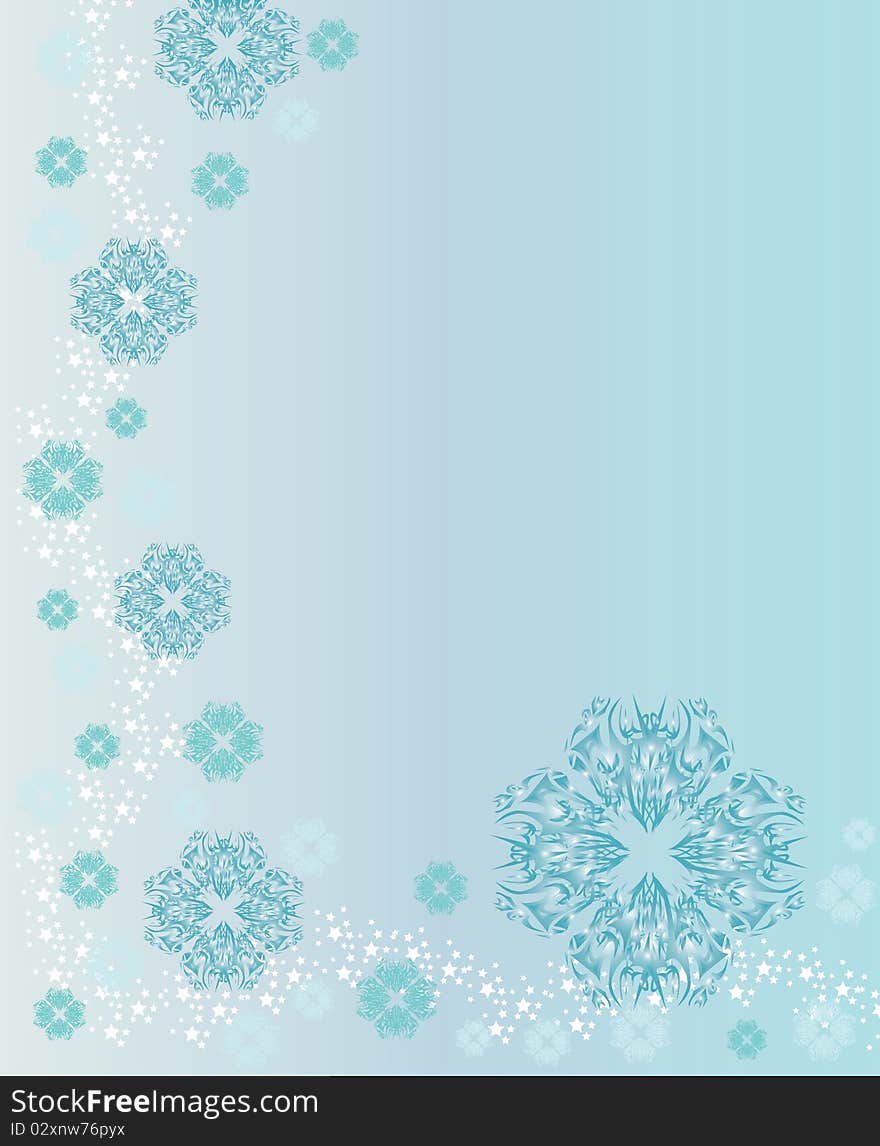 Christmas and new year background with snowflakes and space for text