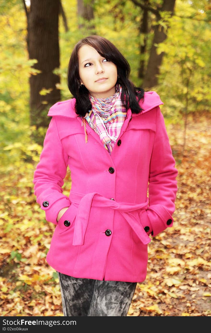 Girl and leaf